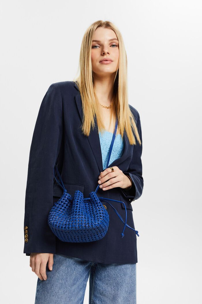Leather Shoulder Bag, BRIGHT BLUE, detail image number 4