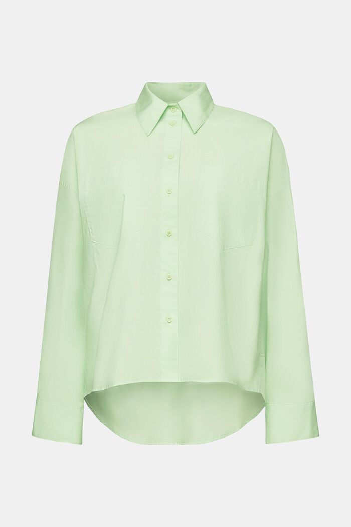Cotton-Poplin Button-Up Shirt, LIGHT GREEN, detail image number 5