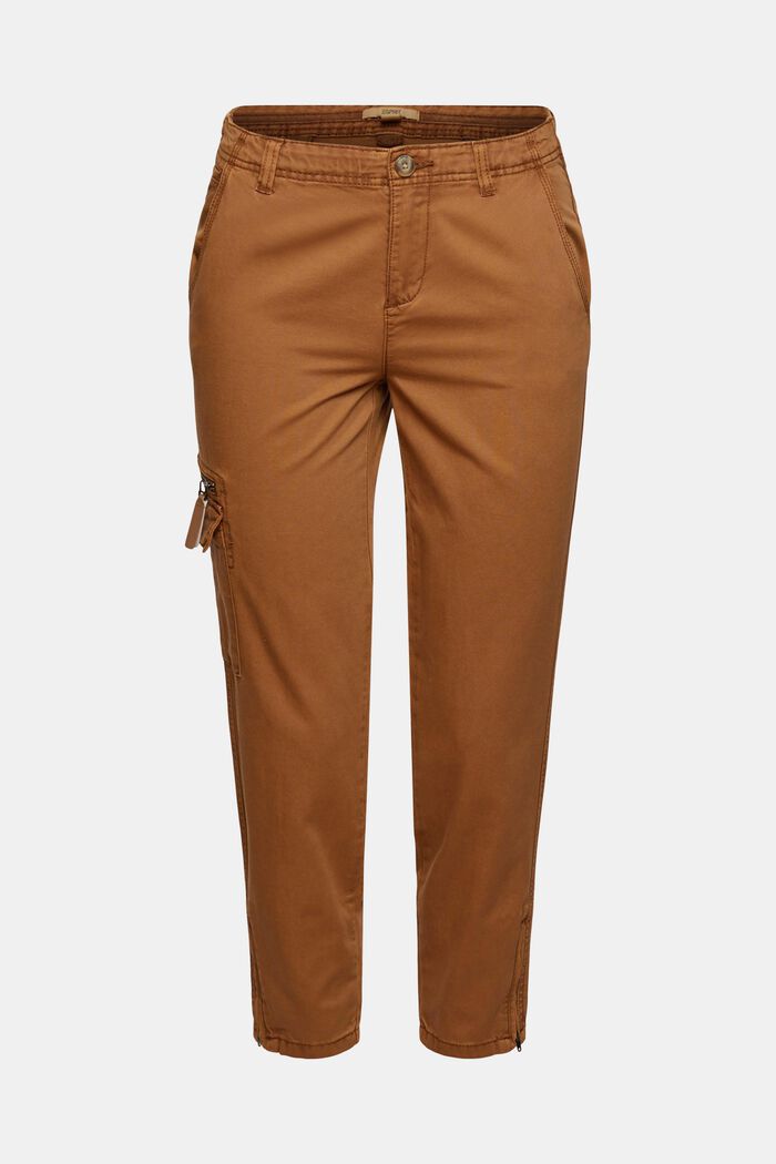 Cargo trousers made of 100% pima cotton, TOFFEE, overview