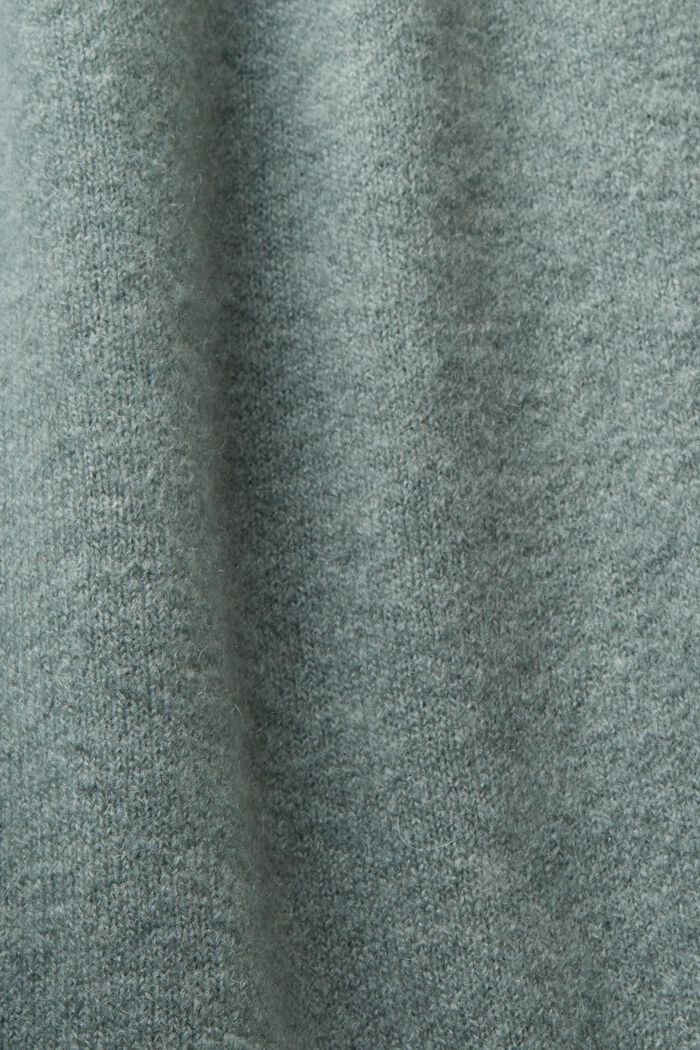 Fine knit blended wool cardigan, DUSTY GREEN, detail image number 6