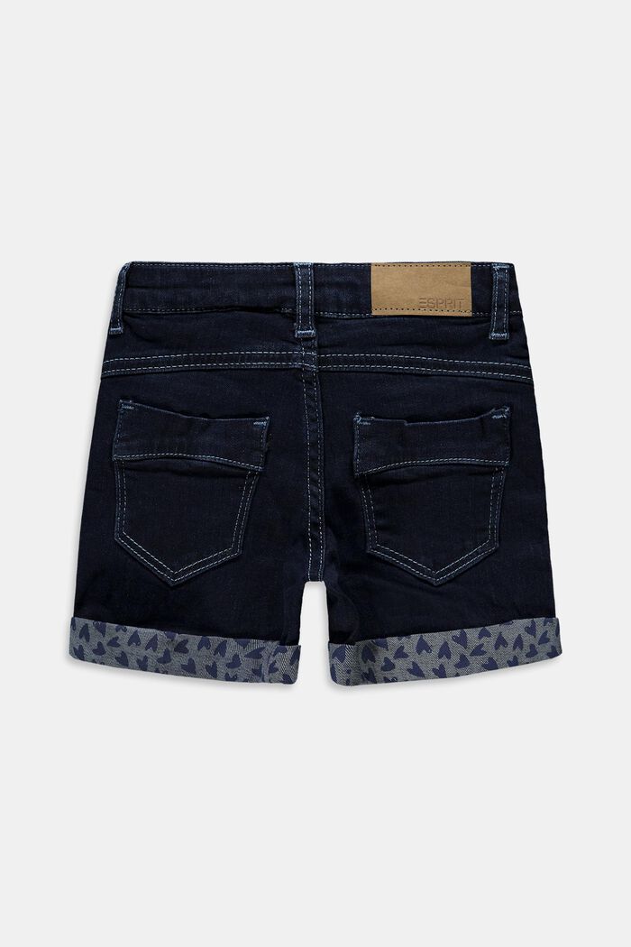 Recycled: denim shorts with an adjustable waistband, BLUE DARK WASHED, detail image number 1