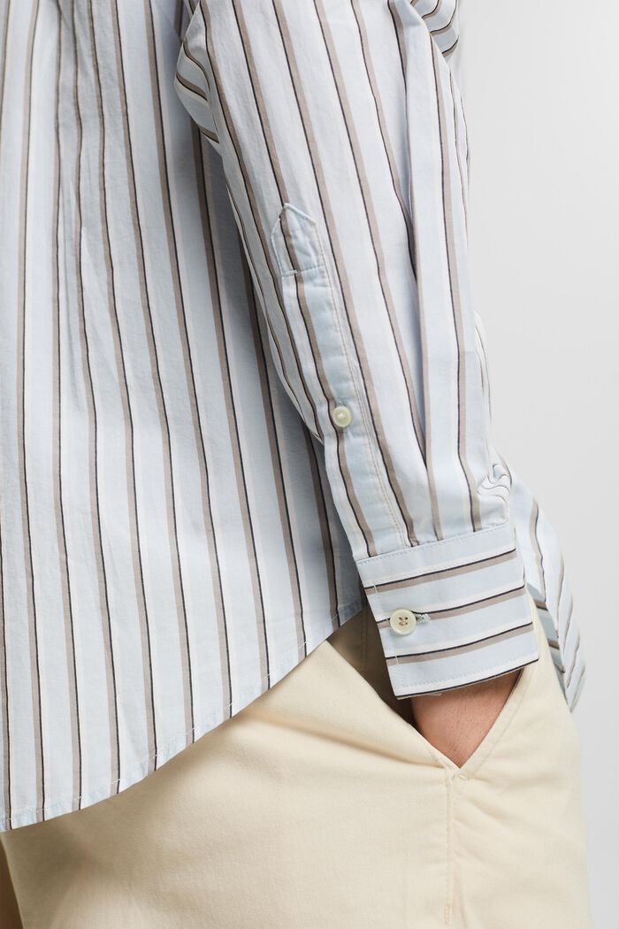 Striped Cotton Shirt, LIGHT BLUE, detail image number 3
