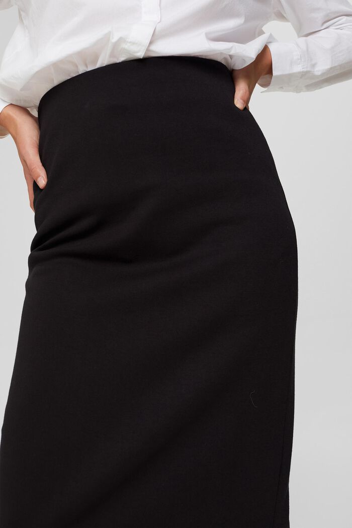 Pencil skirt made of compact sweatshirt fabric, BLACK, detail image number 2