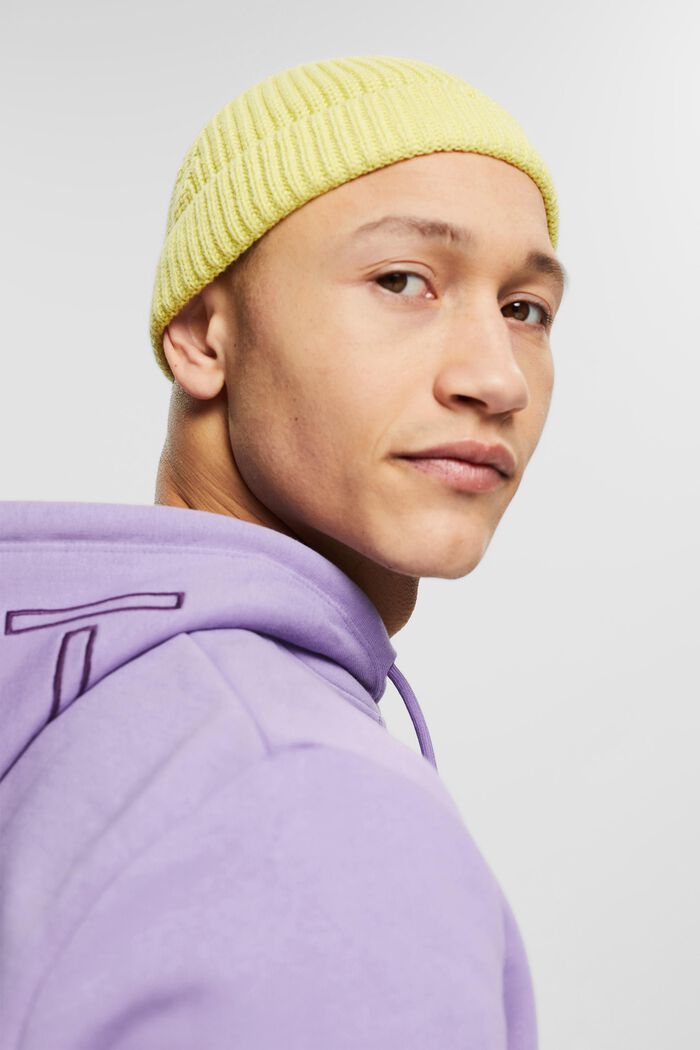 Short beanie made of cotton, YELLOW, detail image number 2