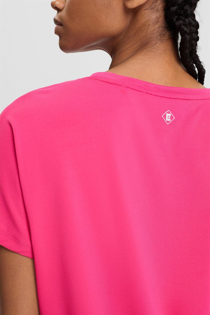 Active V-Neck T-Shirt E-DRY, PINK FUCHSIA, detail image number 2