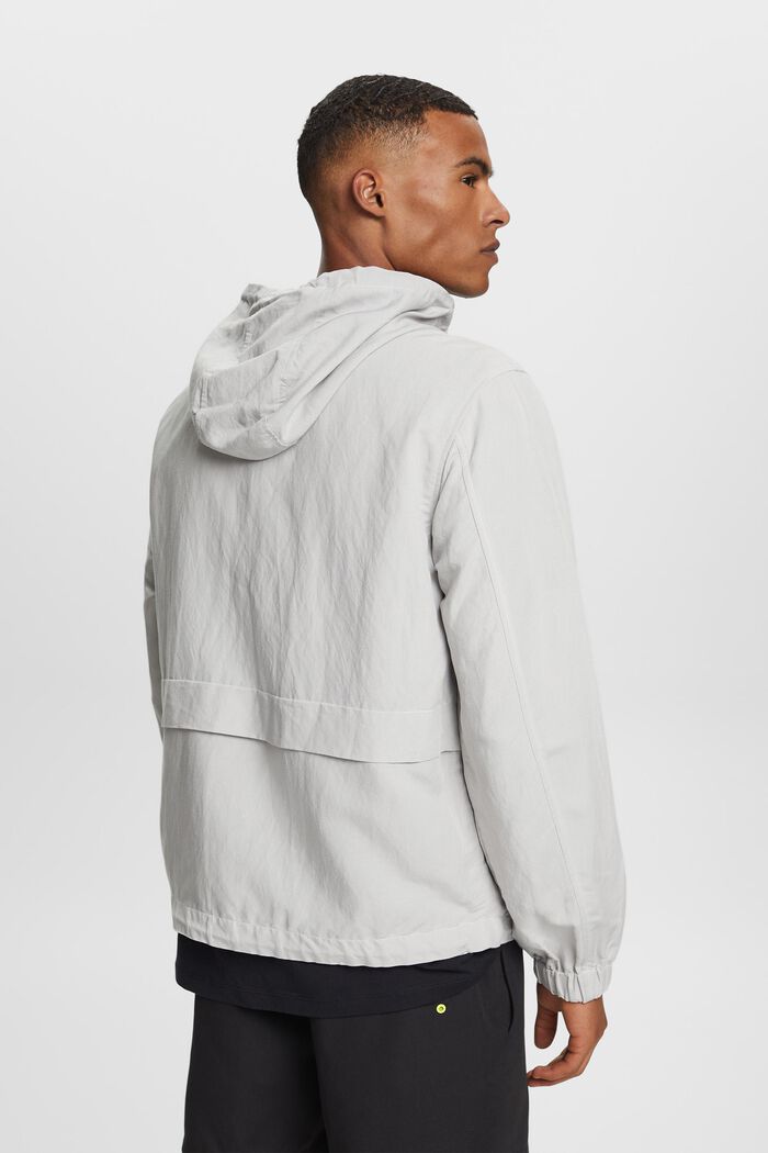 Transitional jacket with a hood, linen blend, LIGHT GREY, detail image number 3
