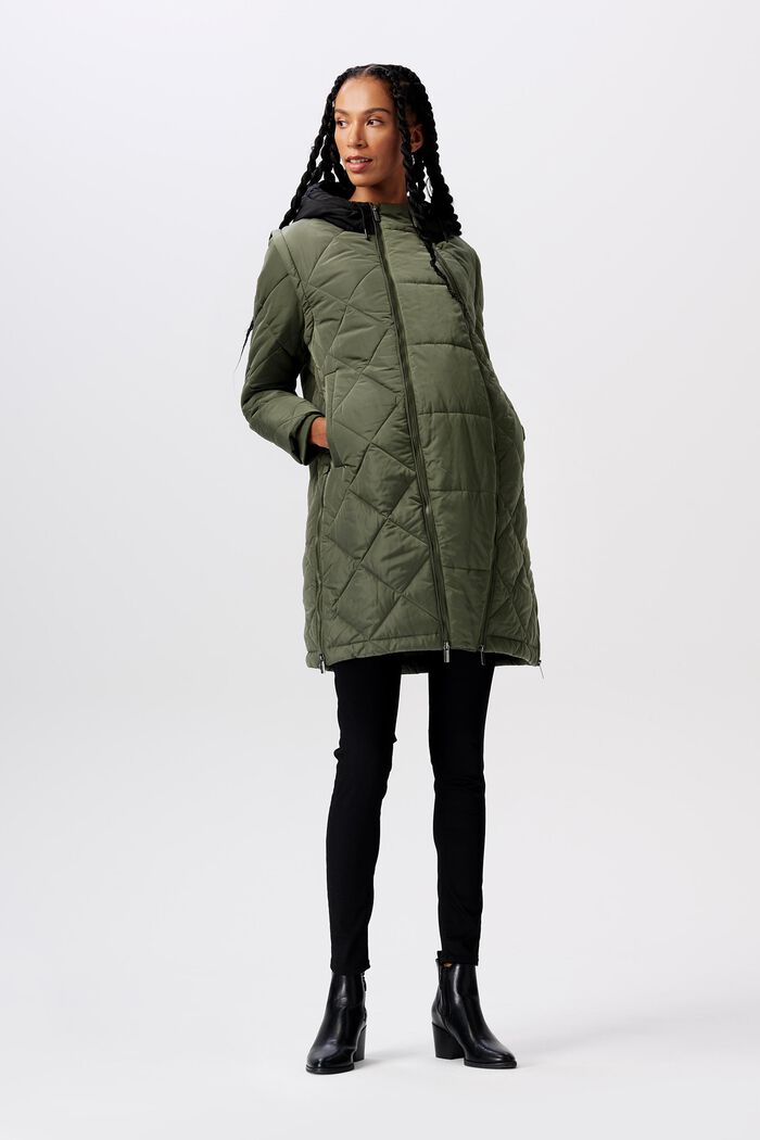 MATERNITY 3-in-1 Padded Quilted Jacket, MOSS GREEN, detail image number 2