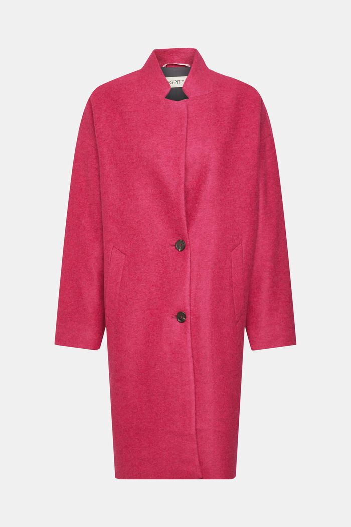 Wool blend coat, DARK PINK, detail image number 5