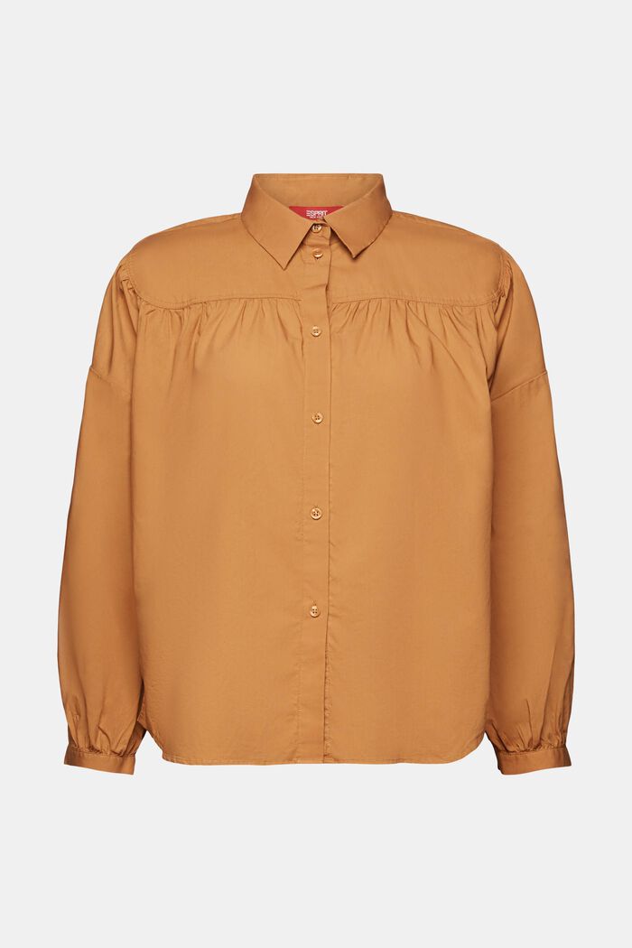 Poplin blouse, 100% cotton, CARAMEL, detail image number 6