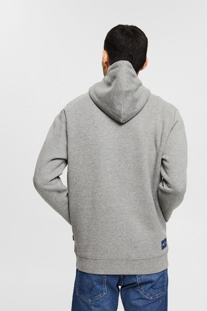 Made of recycled material: hooded sweatshirt jacket, MEDIUM GREY, detail image number 3
