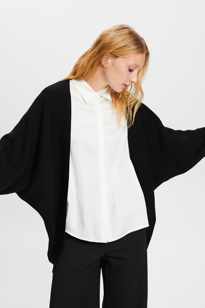 Recycled: cardigan with batwing sleeves, BLACK, detail image number 0