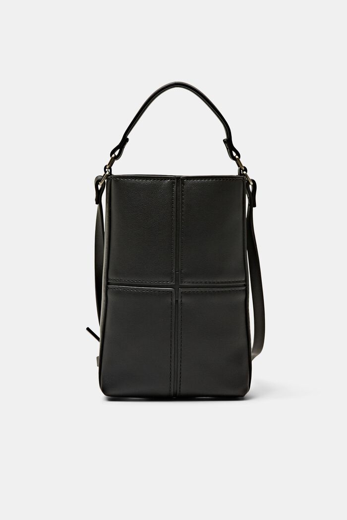 Faux Leather Phone Bag, BLACK, detail image number 0