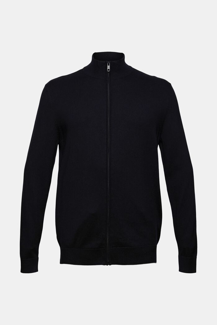 Cashmere blend:  zip cardigan, BLACK, overview
