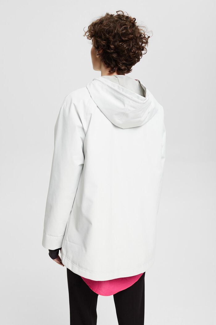 Made of recycled material: hooded rain jacket, WHITE, detail image number 3
