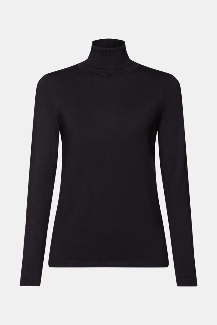 Long-Sleeve Turtleneck Sweater, BLACK, detail image number 6