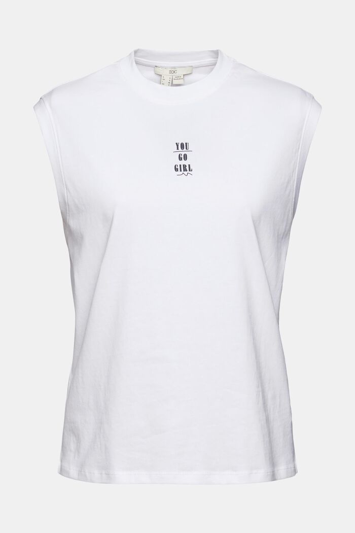 Sleeveless top with printed lettering, WHITE, detail image number 2