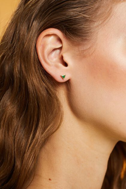 Triangle Glass Stud Earrings