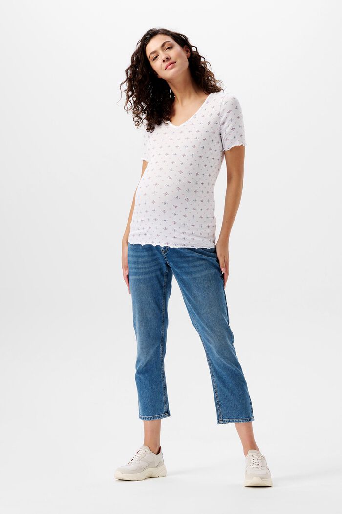 Cropped leg jeans with over-the-bump waistband, MEDIUM WASHED, detail image number 0