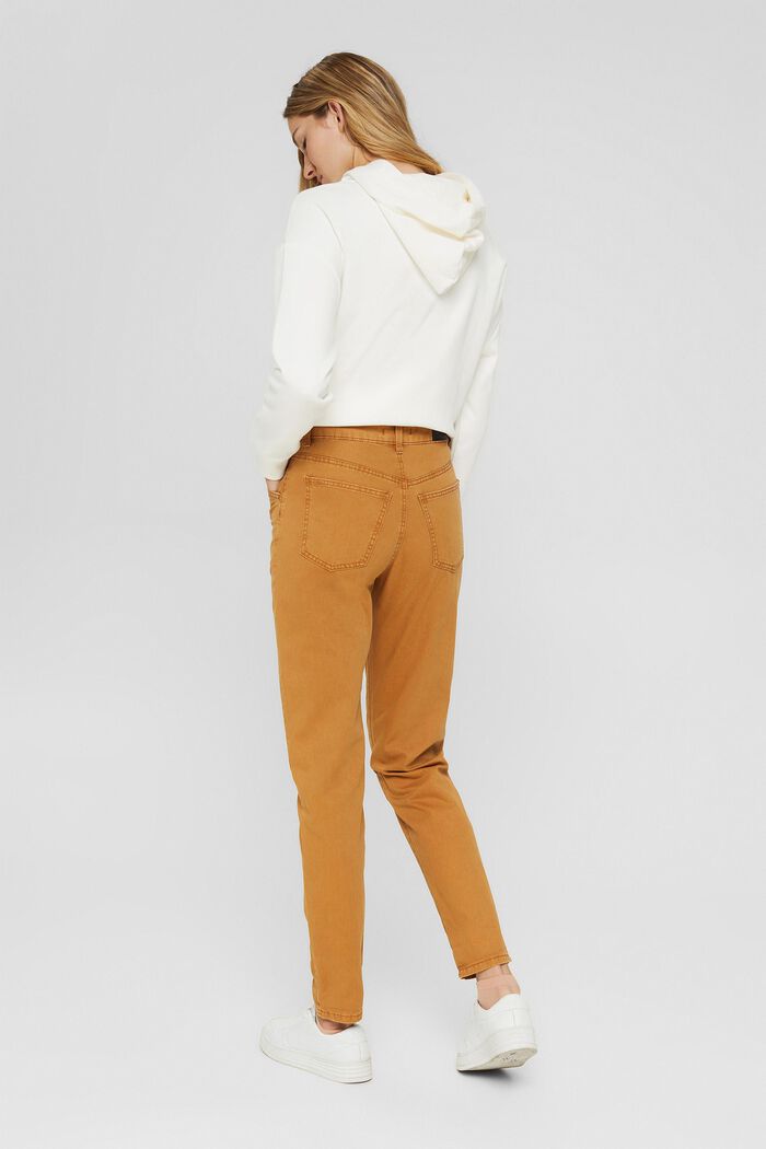 High-rise trousers with a double button, 100% organic cotton, BARK, detail image number 3