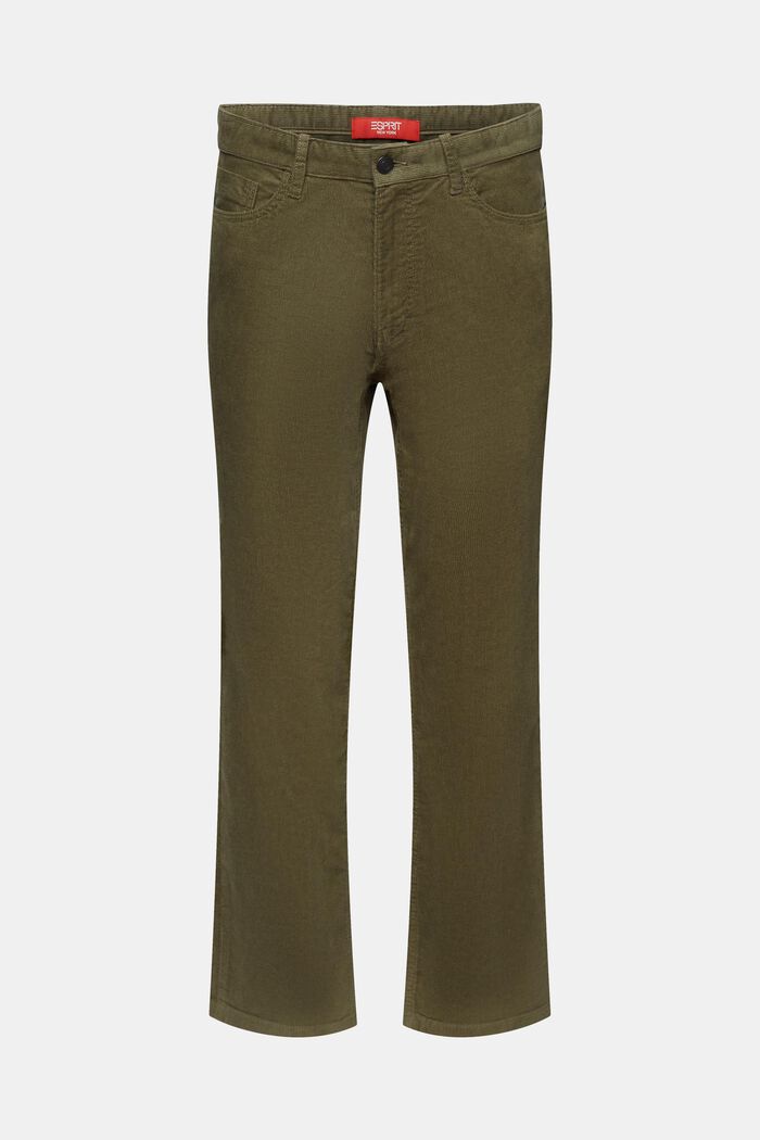 Straight Fit Corduroy Trousers, KHAKI GREEN, detail image number 6