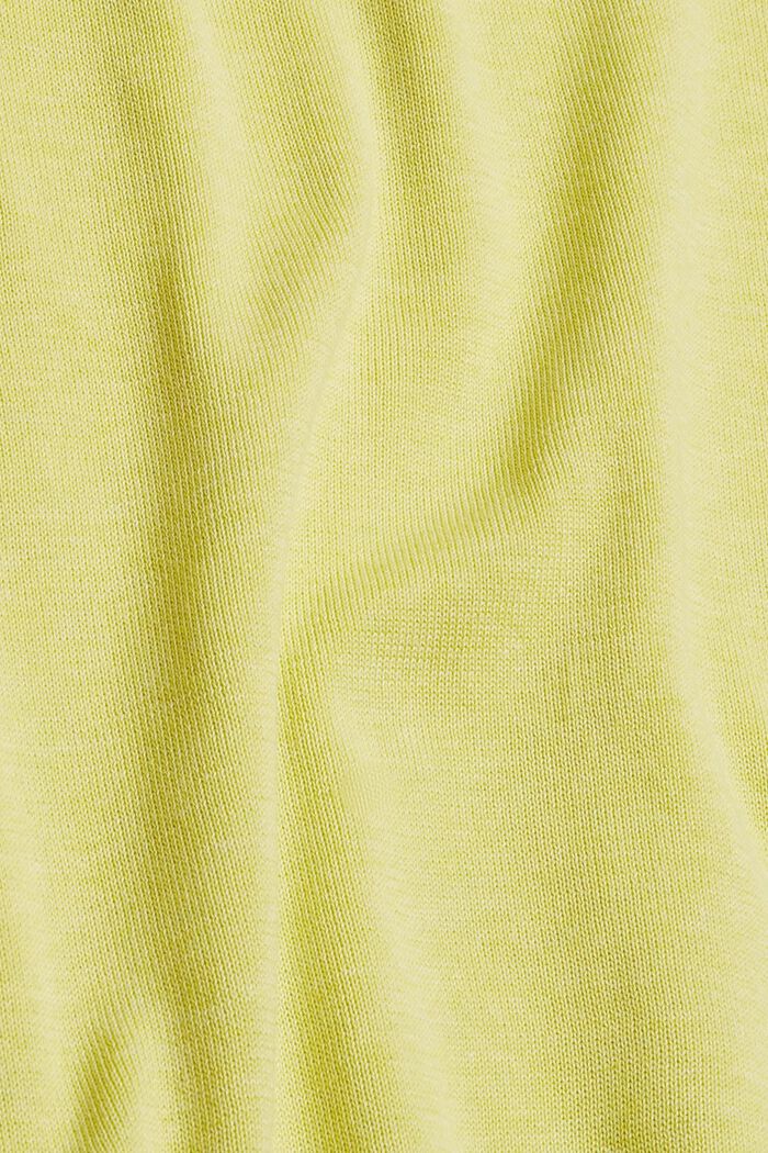 V-neck jumper made of 100% pima cotton, YELLOW, detail image number 4