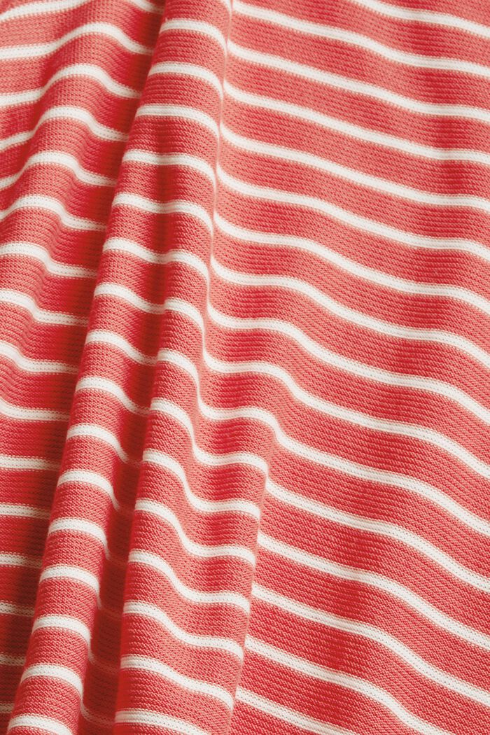 Jumper with stripes, 100% cotton, CORAL, detail image number 4