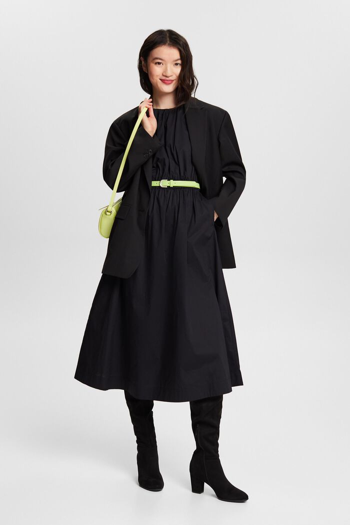 Sleeveless Midi Dress, BLACK, detail image number 1