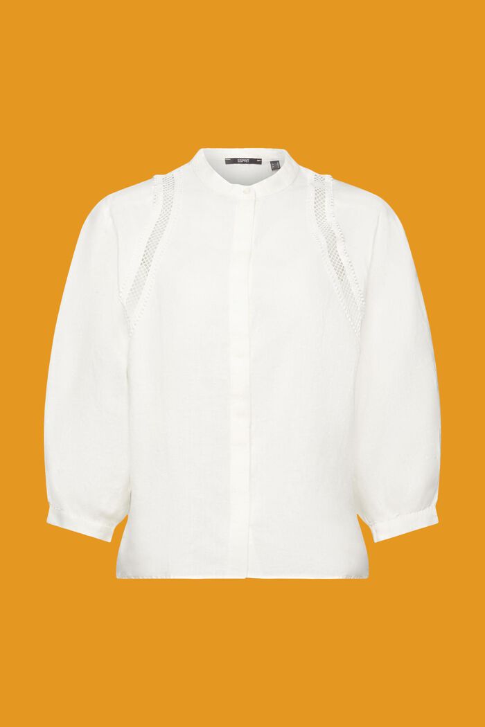 Woven linen blouse, OFF WHITE, detail image number 6