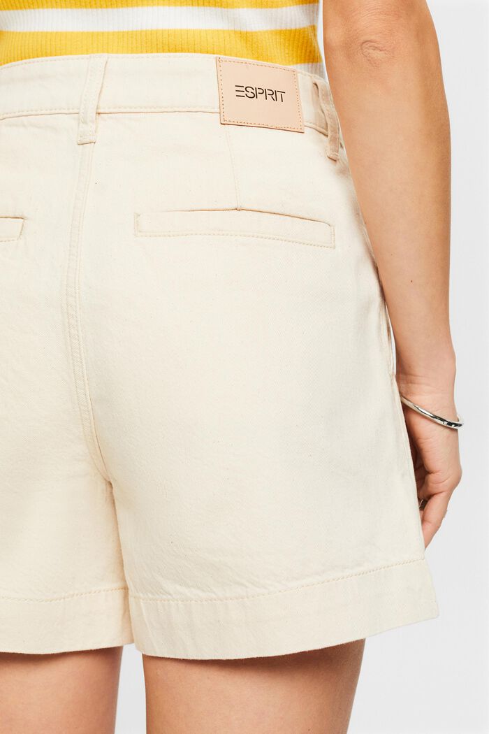 Washed Cotton Twill Shorts, OFF WHITE, detail image number 4