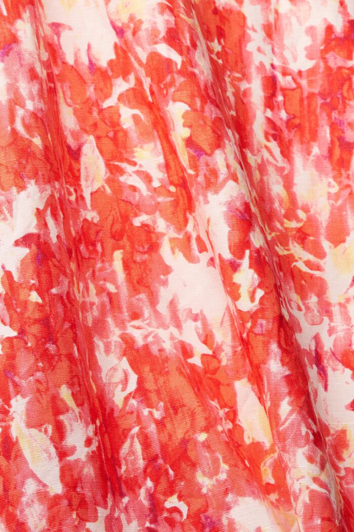 Linen blend: patterned dress, RED, detail image number 4