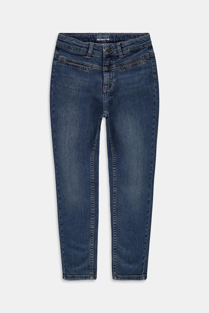 Mom jeans in cotton with adjustable waistband