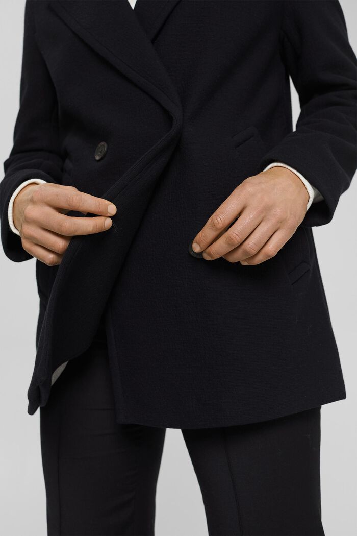 Double-breasted jersey blazer, BLACK, detail image number 2