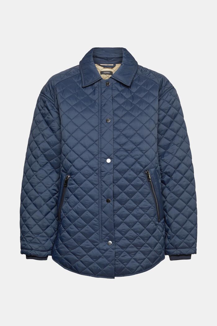 Quilted jacket with turn-down collar, NAVY, detail image number 2