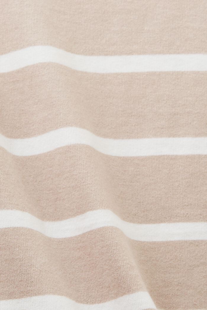 Striped Cotton Longsleeve Top, LIGHT TAUPE, detail image number 5