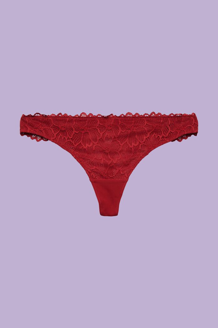 Flower Lace String, RED, detail image number 3