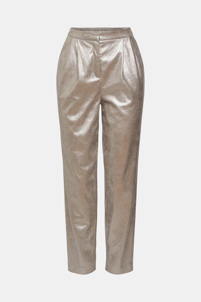 Faux leather metallic trousers