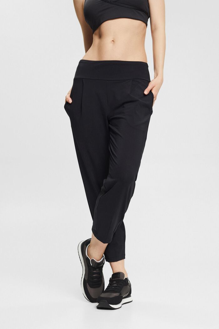 Sports trousers with E-DRY technology, made of recycled material, BLACK, detail image number 0
