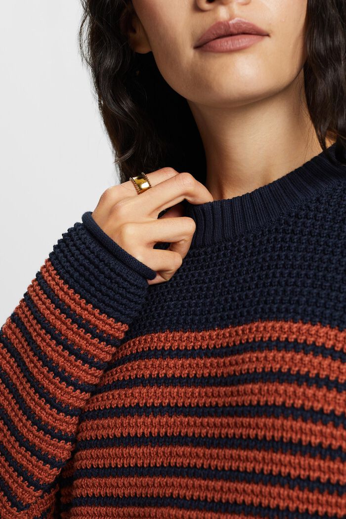 Textured Knit Sweater, NAVY BLUE, detail image number 2