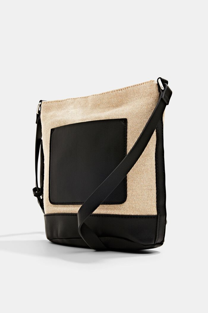 Bag made of blended linen, BLACK, detail image number 3