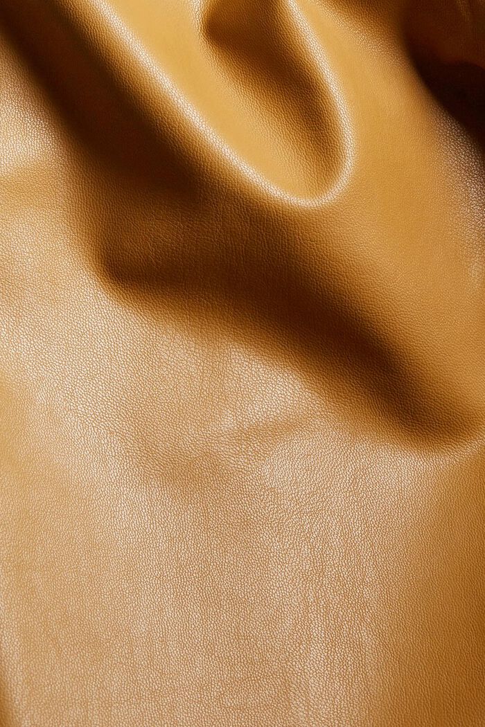 Faux leather leggings with topstitched seams, CAMEL, detail image number 4