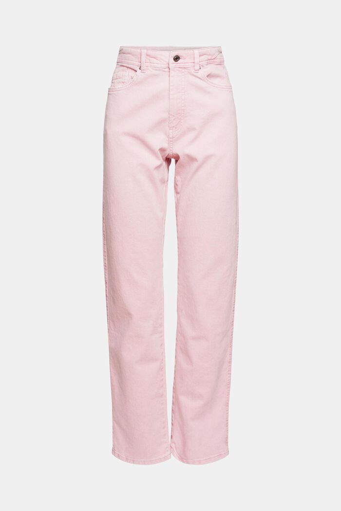 Stretch straight-leg jeans, PINK, overview