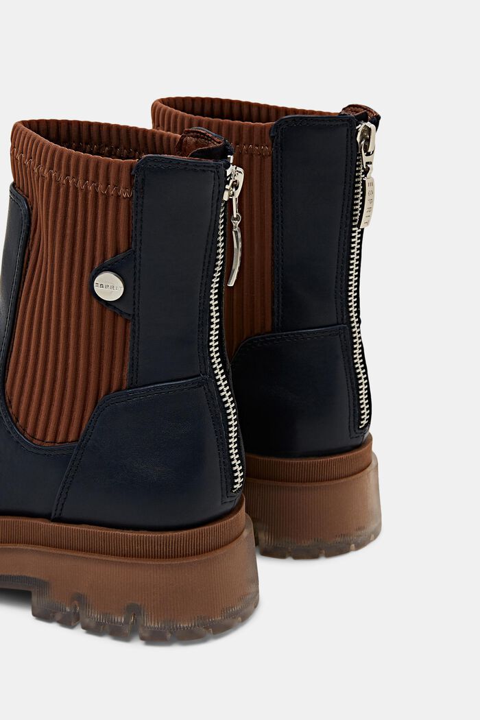 Chunky faux leather boots, NAVY, detail image number 4