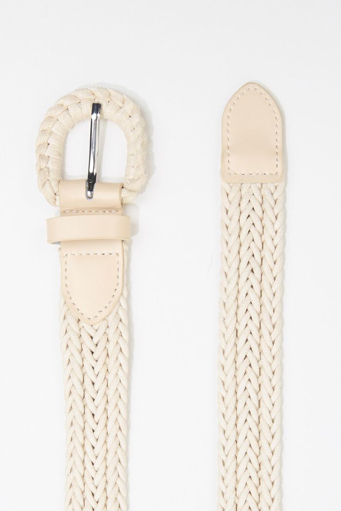 Braided textile belt, OFF WHITE, detail image number 1