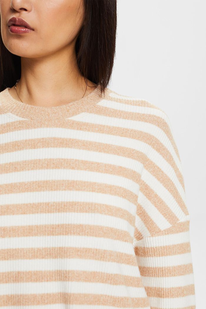 Striped Sweater, CARAMEL, detail image number 2