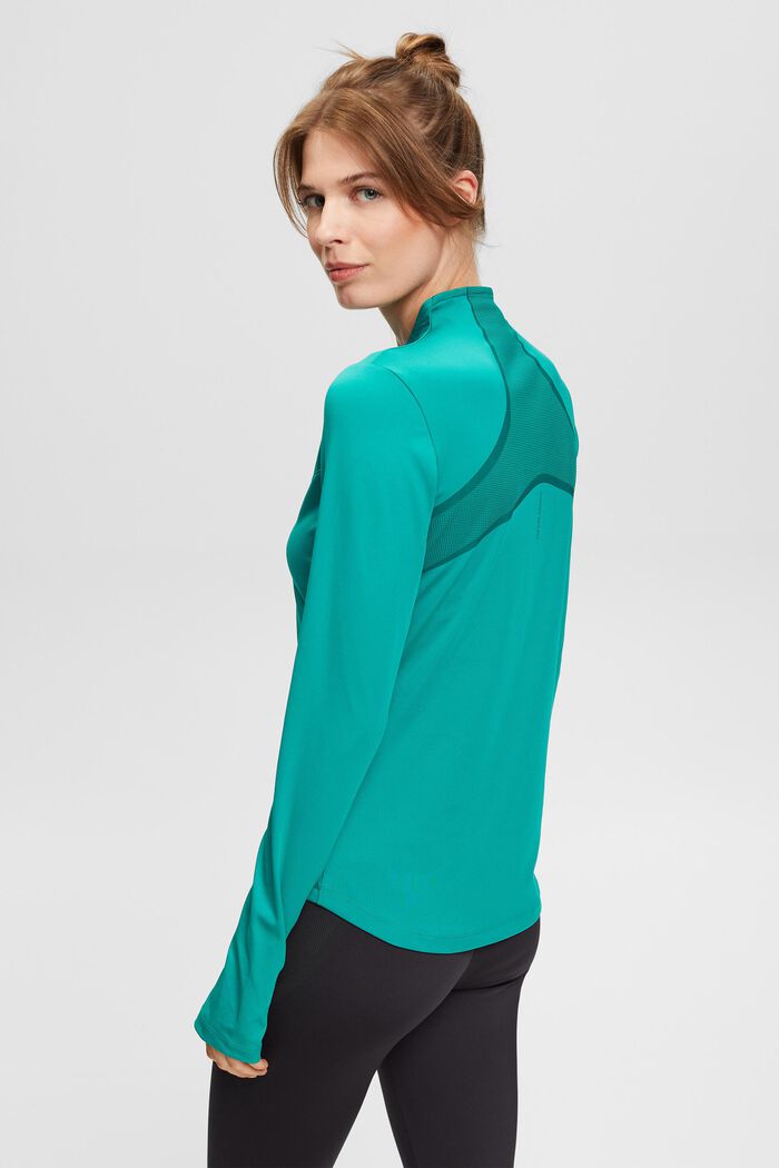 Made of recycled material: long sleeve top with edry, GREEN, detail image number 4