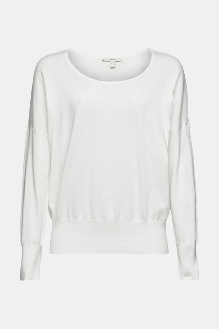 Knitted cotton jumper, OFF WHITE, detail image number 2