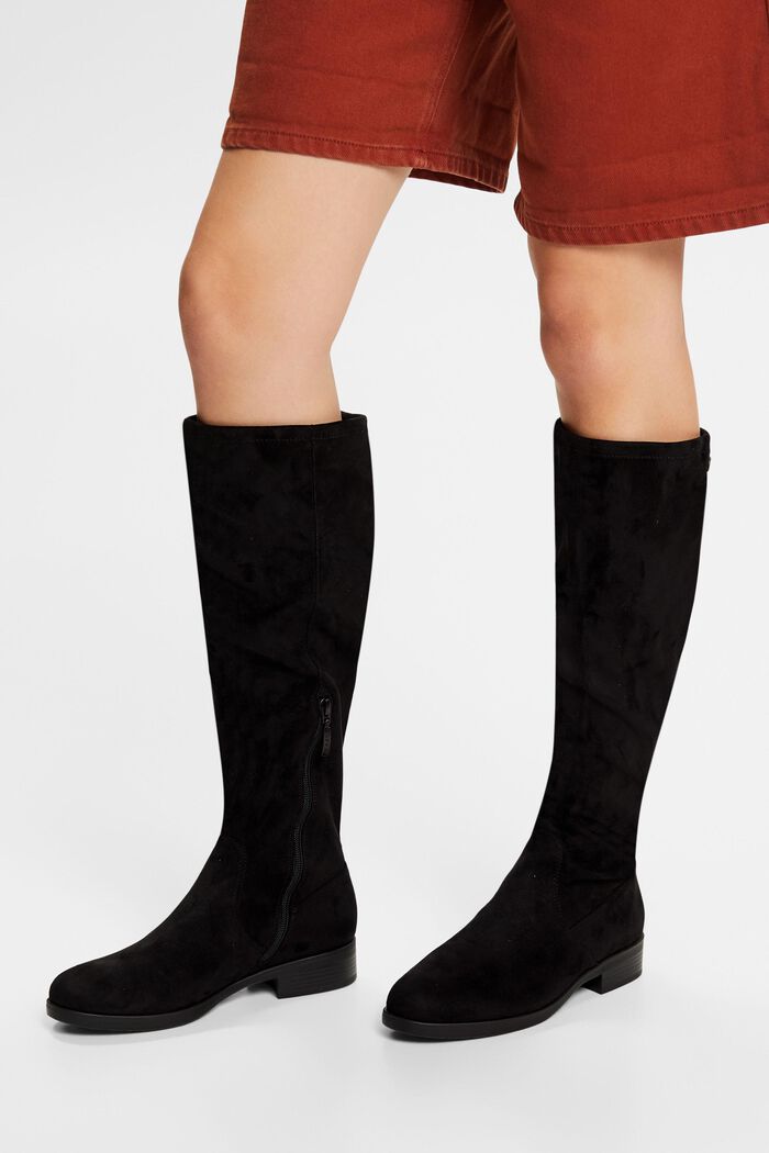 Faux suede knee-high boots, BLACK, detail image number 1