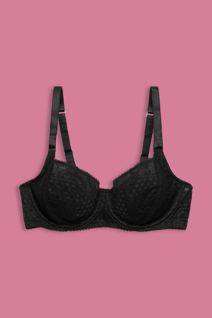 Lace Balconette Bra, ANTHRACITE, detail image number 1