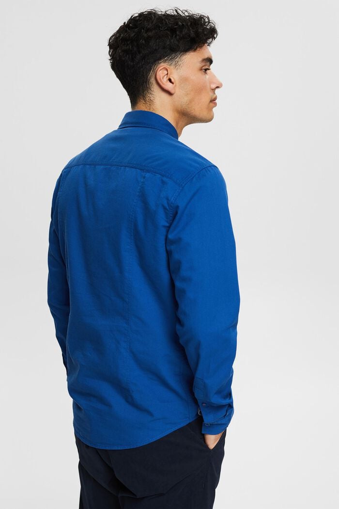 Textured shirt made of 100% cotton, BRIGHT BLUE, detail image number 3