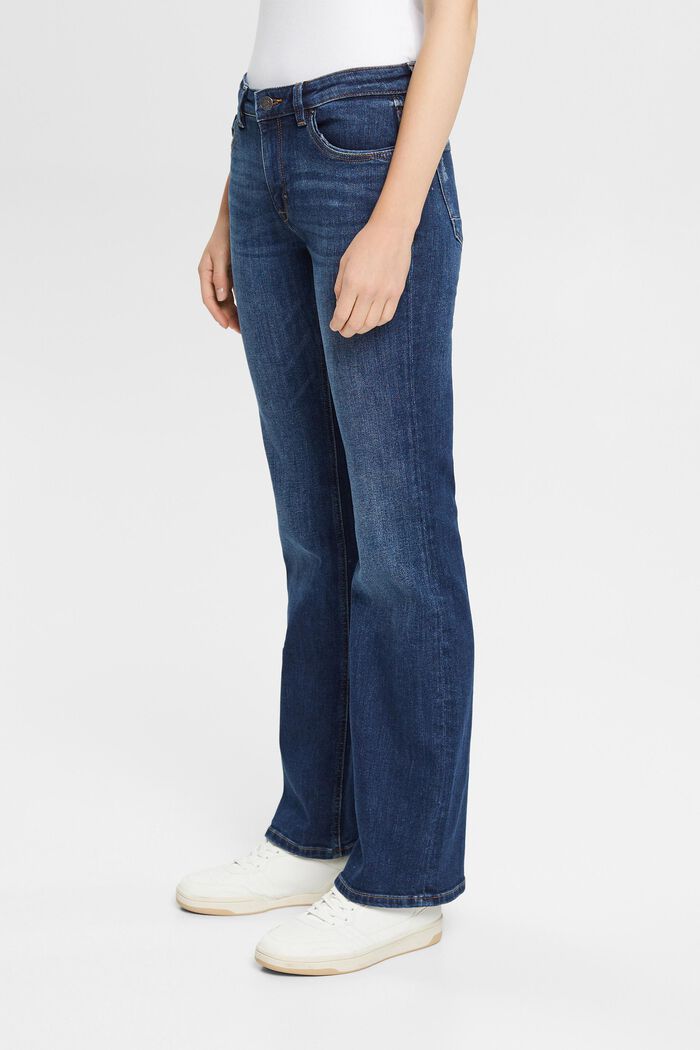 Super stretch jeans with organic cotton, BLUE DARK WASHED, detail image number 0